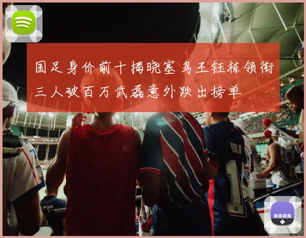 国足身价前十揭晓塞鸟王钰栋领衔三人破百万武磊意外跌出榜单